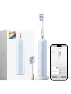 Electric Toothbrush with 60° Oscillation & Pressure Sensor - Blue ABS Design